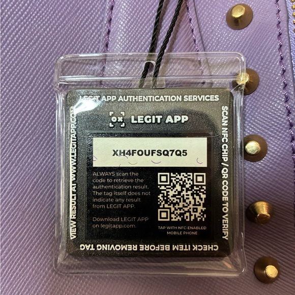 Purple Versus Versace Gold Studded Handbag w Detachable Strap Authenticated - Picture 6 of 10